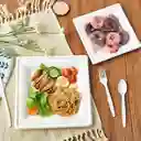 Plato Ecológico Cuadrado Grande X 10 Unidades