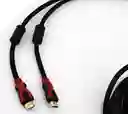Cable Hdmi 3m Enmallado Hd 4k Doble Filtro Negro Rojo