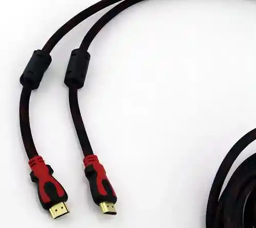 Cable Hdmi 3m Enmallado Hd 4k Doble Filtro Negro Rojo