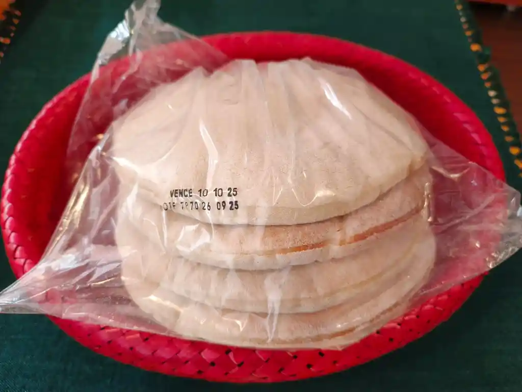 Pan Pita Libanés Blanco Grueso, Sin Gluten, 16cm, 5 Unidades.