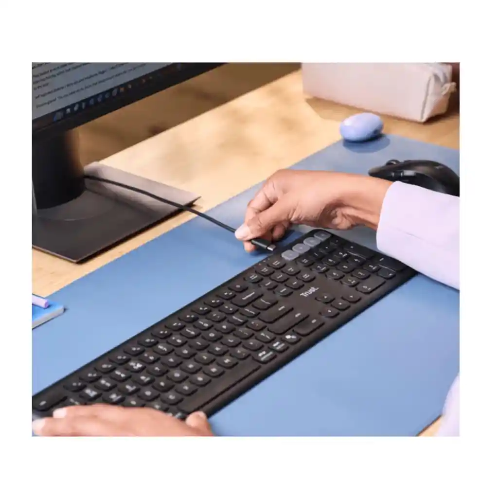 Teclado Inalambrico 3 Bluetooth 2.4hz Trust Vaiya Recargable