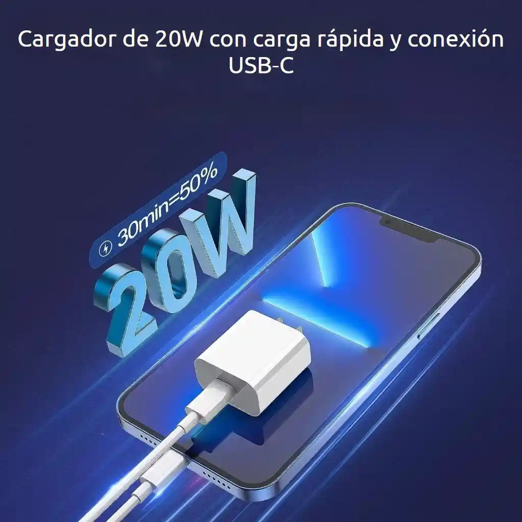Cargador Usb C Power Delivery 20 W Con Cable Tipo C