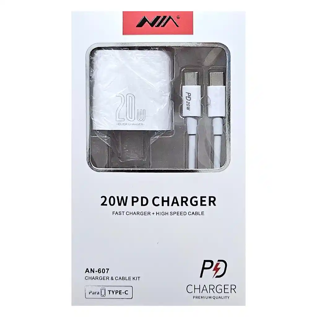 Cargador Usb C Power Delivery 20 W Con Cable Tipo C