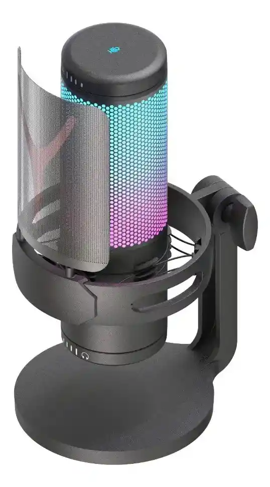 Microfono Gamer Rgb Redragon Gm301 Fenris Negro