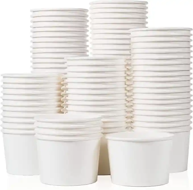 Contenedor 8 Oz De Papel Blanco X 50 Unidades