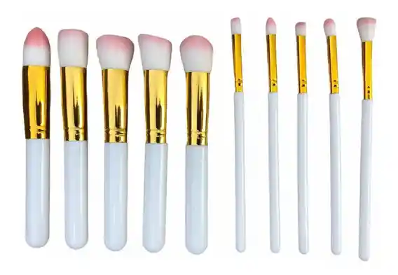 Set De 10 Brochas Para Maquillaje