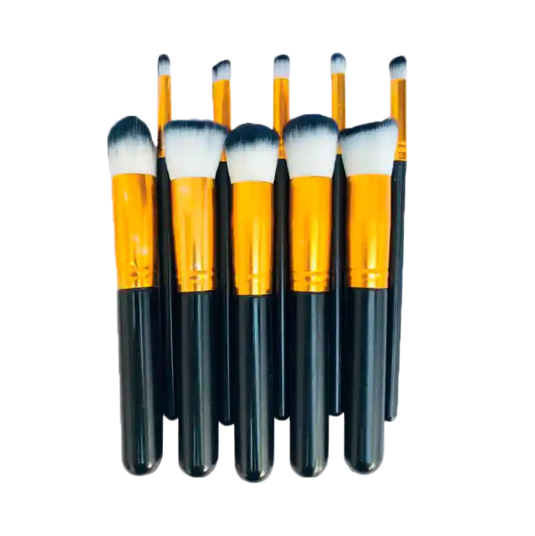 Set De 10 Brochas Para Maquillaje