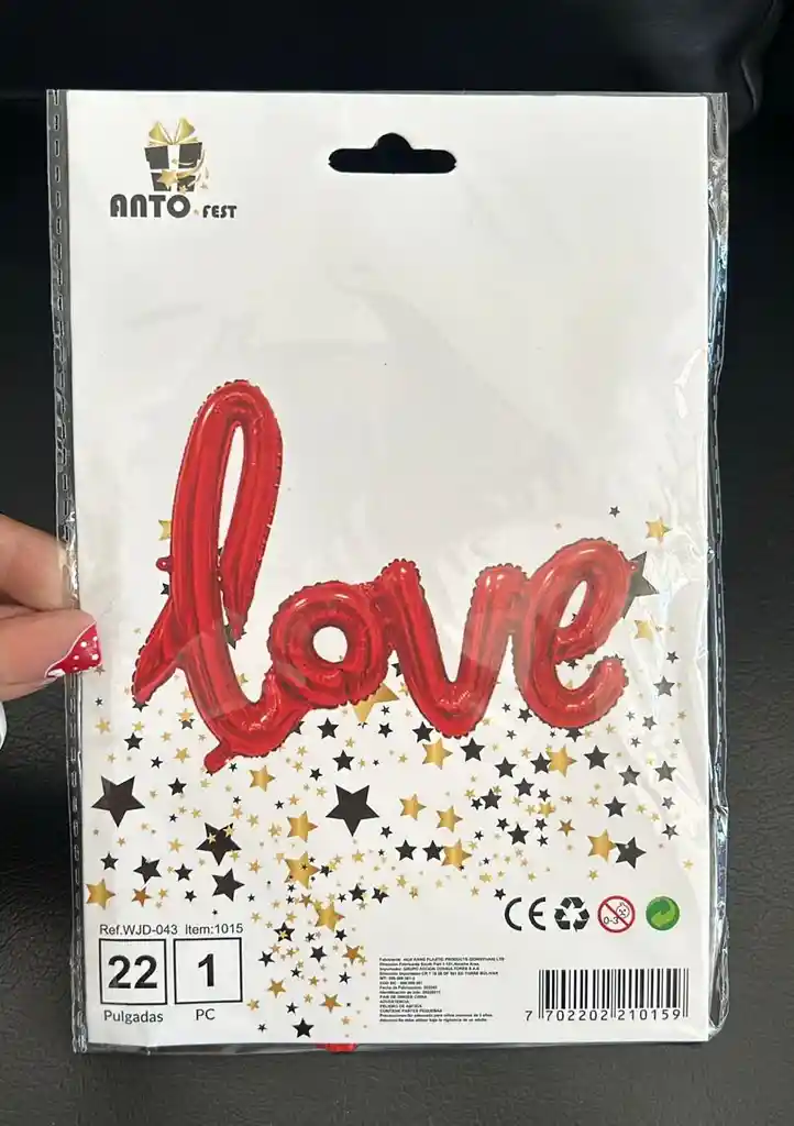 Globo Metalizado Love Rojo 22"