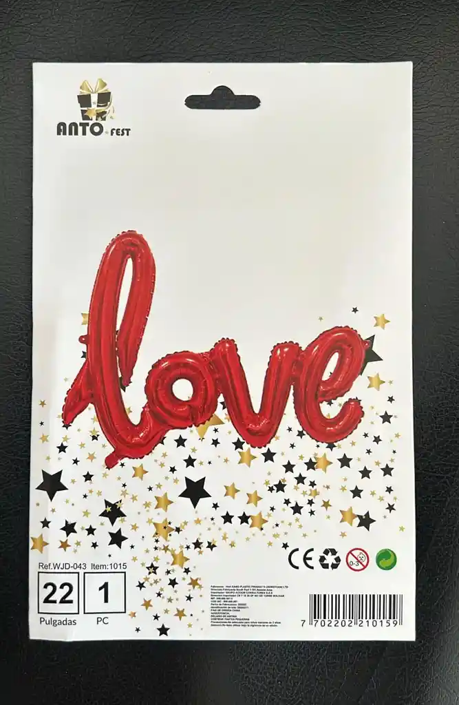 Globo Metalizado Love Rojo 22"