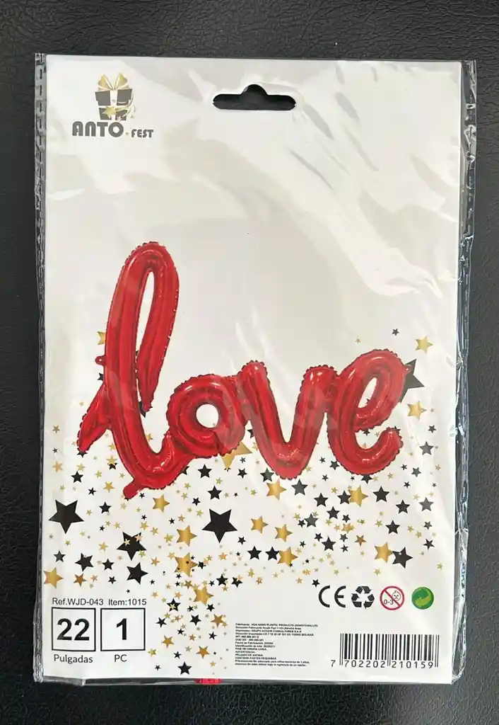 Globo Metalizado Love Rojo 22"
