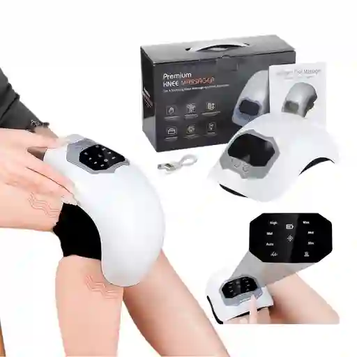 Masajeador Eléctrico De Rodilla Con Calor, Vibracion Y Laser Blanco