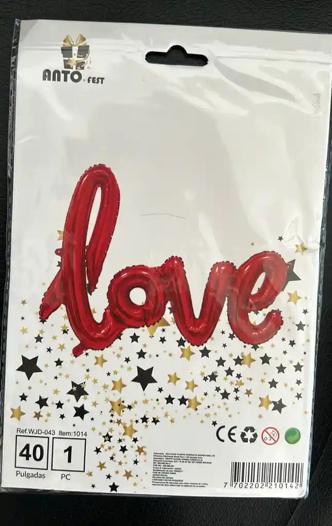 Globo Metalizado Love Rojo 40"