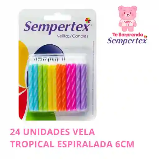 Vela Espiralada Surtida Tropical Neon X24