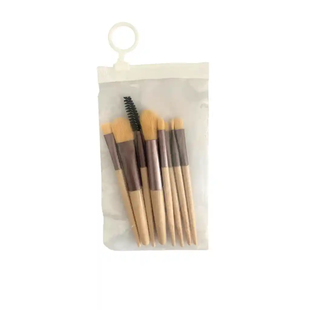 Set De 8 Mini Brochas Viajeras De Maquillaje