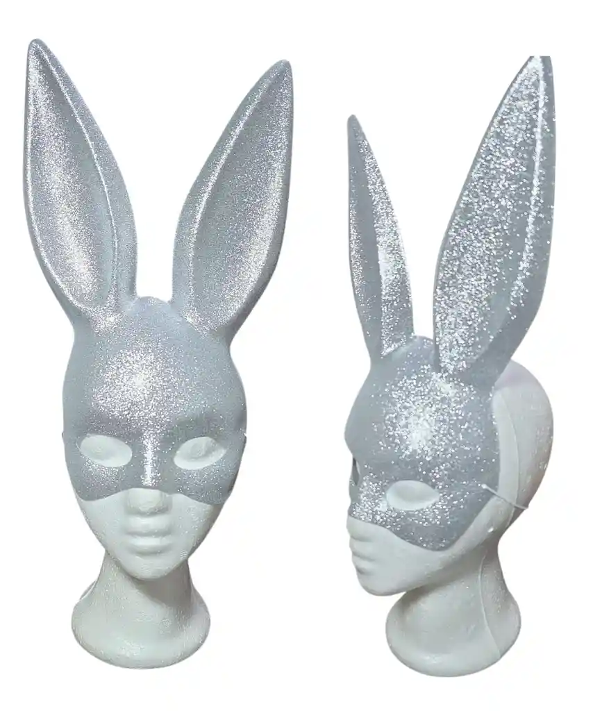 Mascara Para Disfraz De Coneja Plateada Antifaz Sexy Disfraces