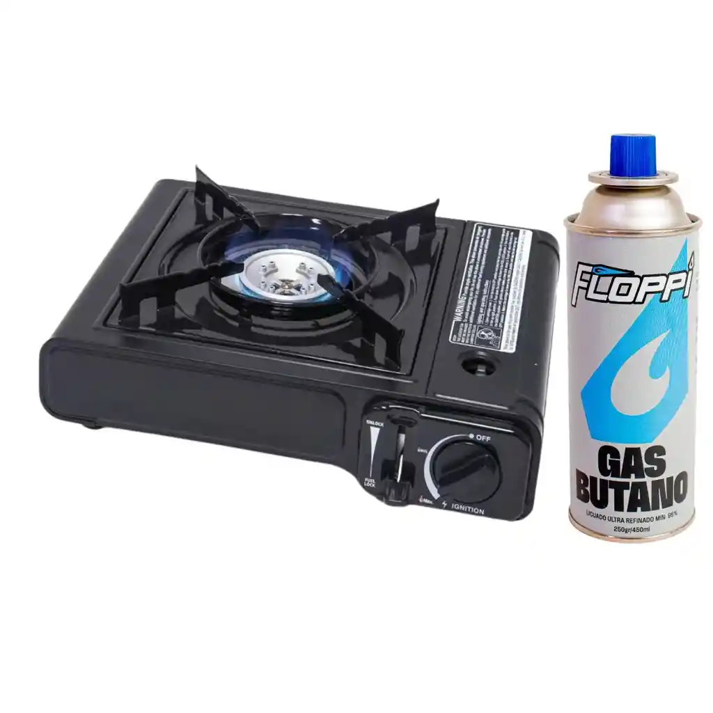 Fogon Estufa Calentador Portatil Camping + Gas Butano Floppi Fl-hg01