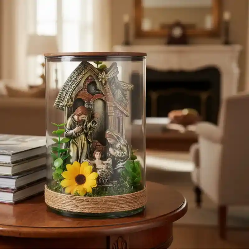 Pesebre Navidad Sagrada Familia Tipo Terrario #5