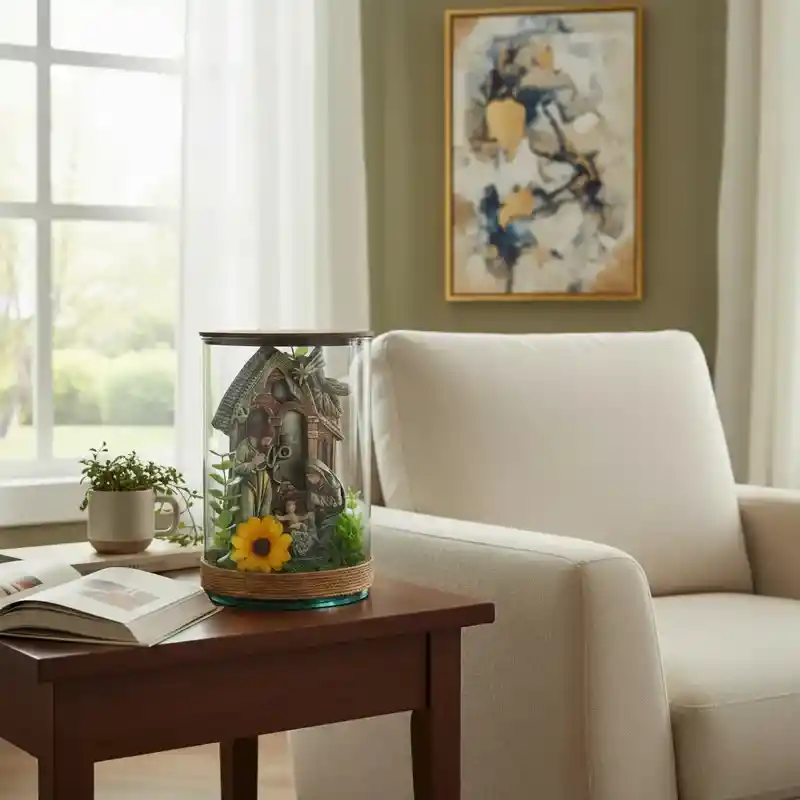 Pesebre Navidad Sagrada Familia Tipo Terrario #5