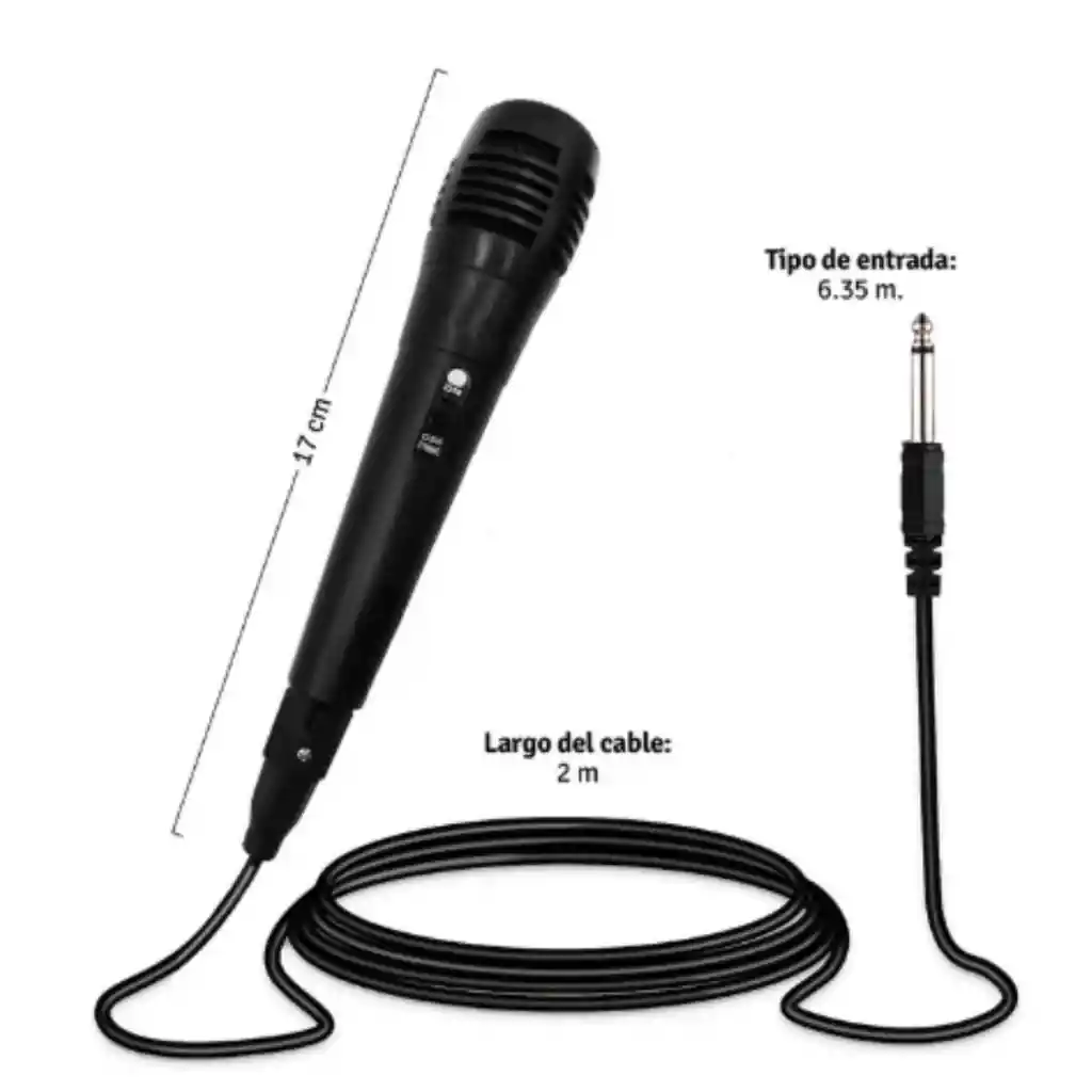 Microfono Alambrico Para Parlante Cabina De Sonido Karaoke