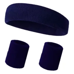 Kit Official Banda Balaca Cabeza + Muñequera Sudor Gym Azul Rey