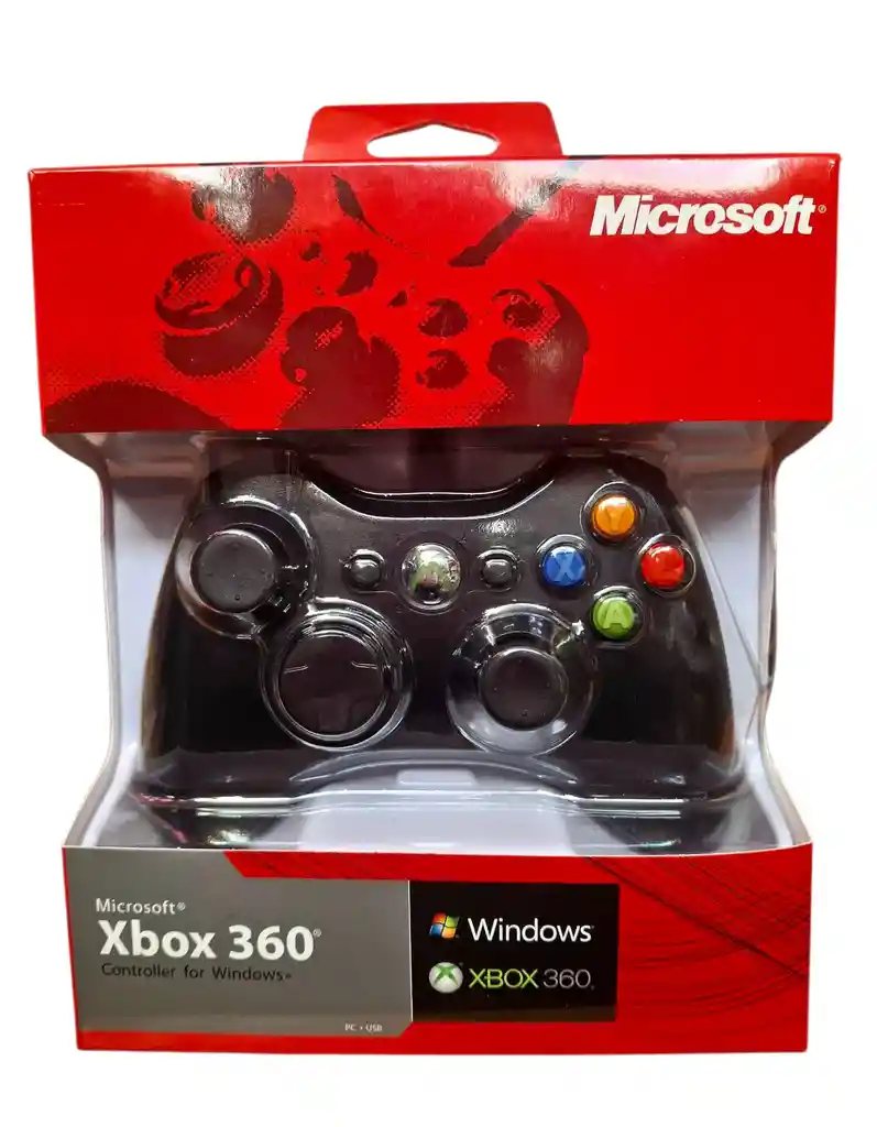 Mando Control Xbox 360 Y Pc Alambrico Con Cable Negro