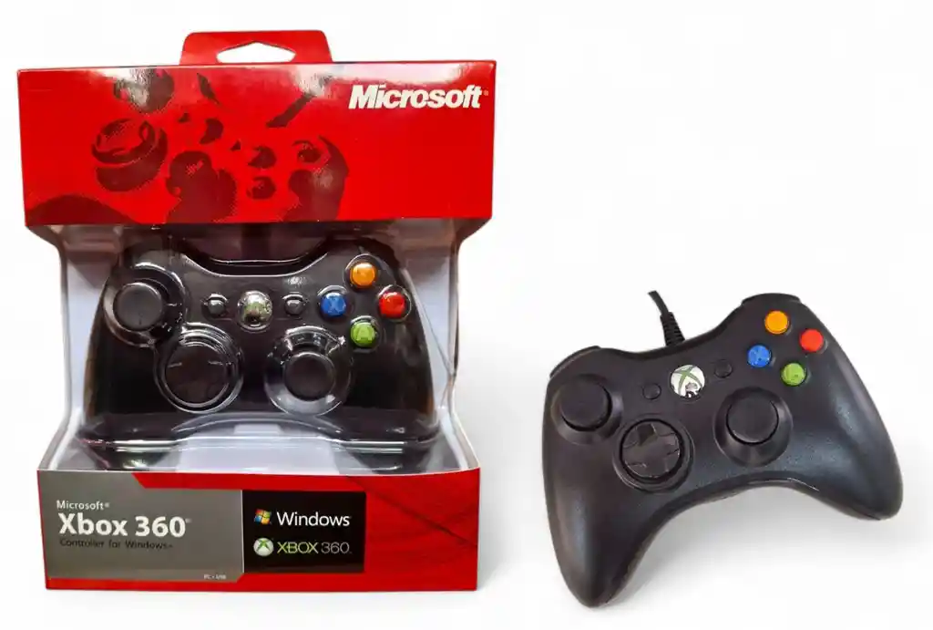 Mando Control Xbox 360 Y Pc Alambrico Con Cable Negro