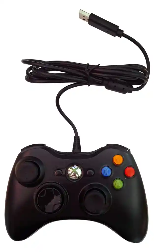 Mando Control Xbox 360 Y Pc Alambrico Con Cable Negro