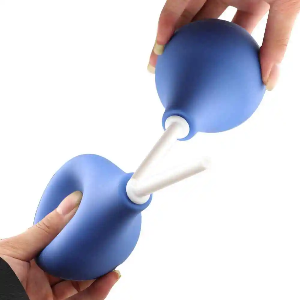 Enema Anal Para Limpieza 160ml Silicona. Azul