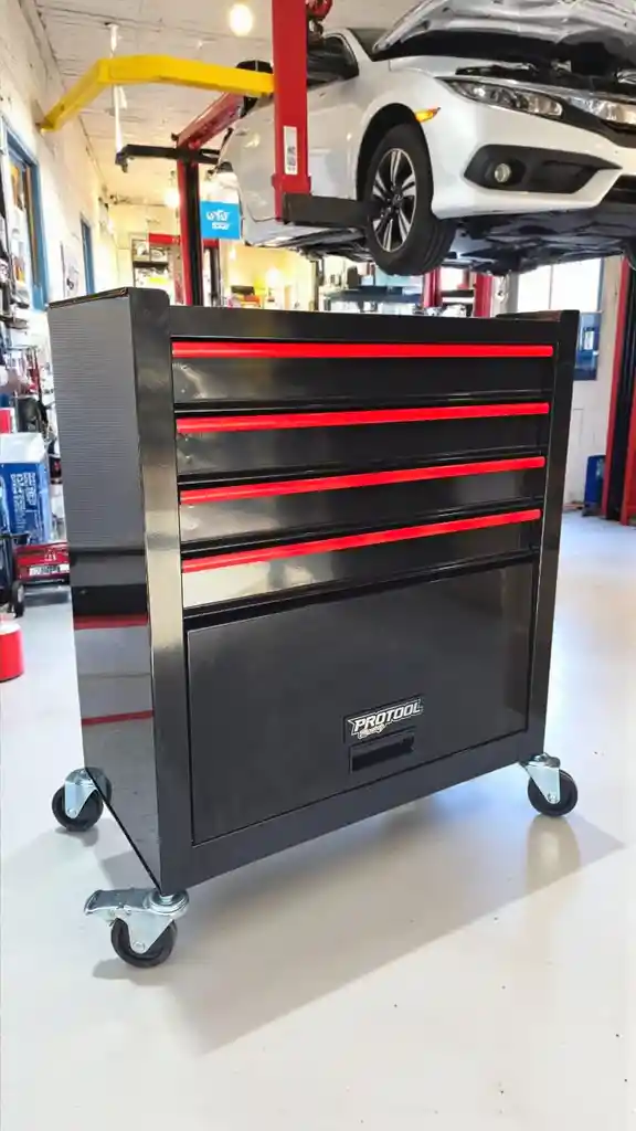 Caja De Herramientas X 151 Piezas 4 Gabinetes Protool Racing Negro