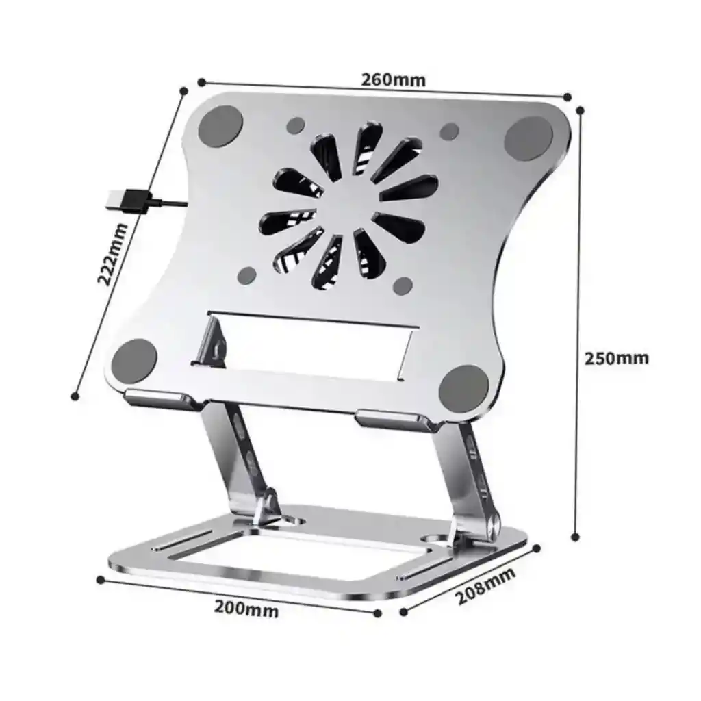 Base Stand Para Laptop Portatil Metalica V5.1 | 1 Ventilador