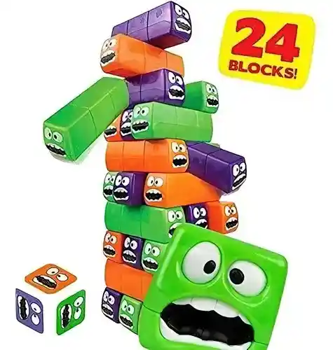 Jenga Juego De Mesa Gusanos Wobbly Worms 24 Bloques Con Dado