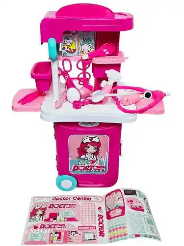 Kit De Medico Para Niños Y Niñas, Juego De Simulacion De Doctor Maleta Con Rueditas