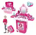 Maleta Ruedas Tocador Juego 3 En 1 De Maquillaje Para Niñas