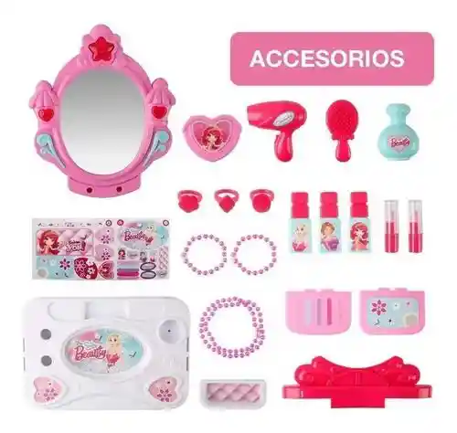 Maleta Ruedas Tocador Juego 3 En 1 De Maquillaje Para Niñas