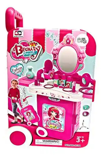 Maleta Ruedas Tocador Juego 3 En 1 De Maquillaje Para Niñas