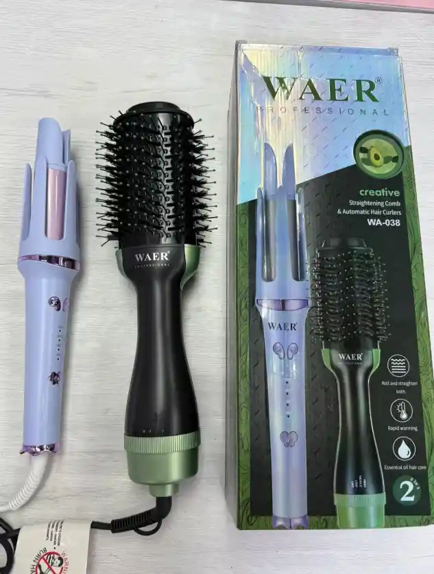 Combo Waer Cepillo Secador + Rizador Automático