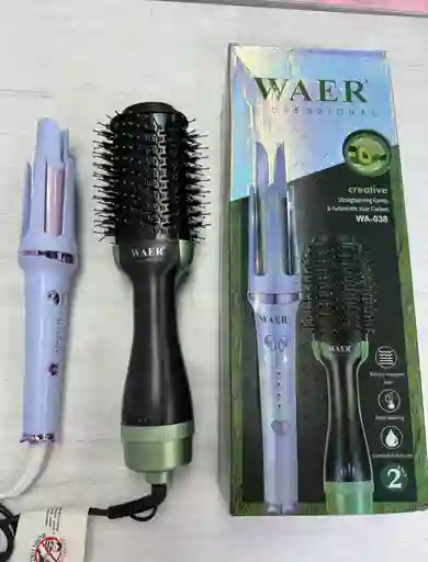 Combo Waer Cepillo Secador + Rizador Automático