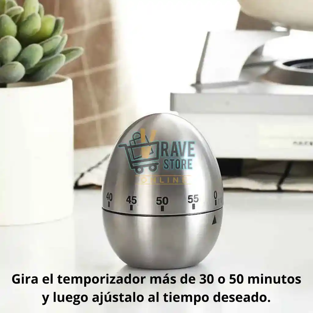 Temporizador De Cocina En Forma De Huevo - Sin Baterías