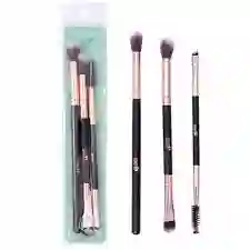 🖌️ Set De Brochas Trendy – Ojos Y Cejas (3 Piezas Dobles) ✨