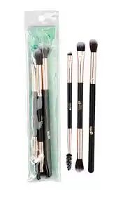 🖌️ Set De Brochas Trendy – Ojos Y Cejas (3 Piezas Dobles) ✨