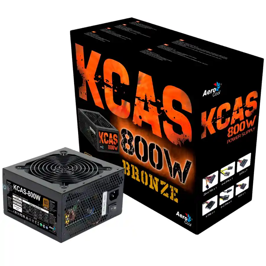 Fuente De Poder Aerocool Kcas Full Range 800w 80+plus Bronze