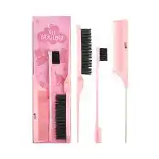 💖 Kit Cepillos Y Peines Trendy – 4 Piezas Profesionales Para El Cabello 💖