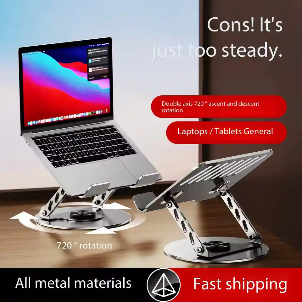 Soporte Base Aluminio Para Notebook Macbook Giro 360