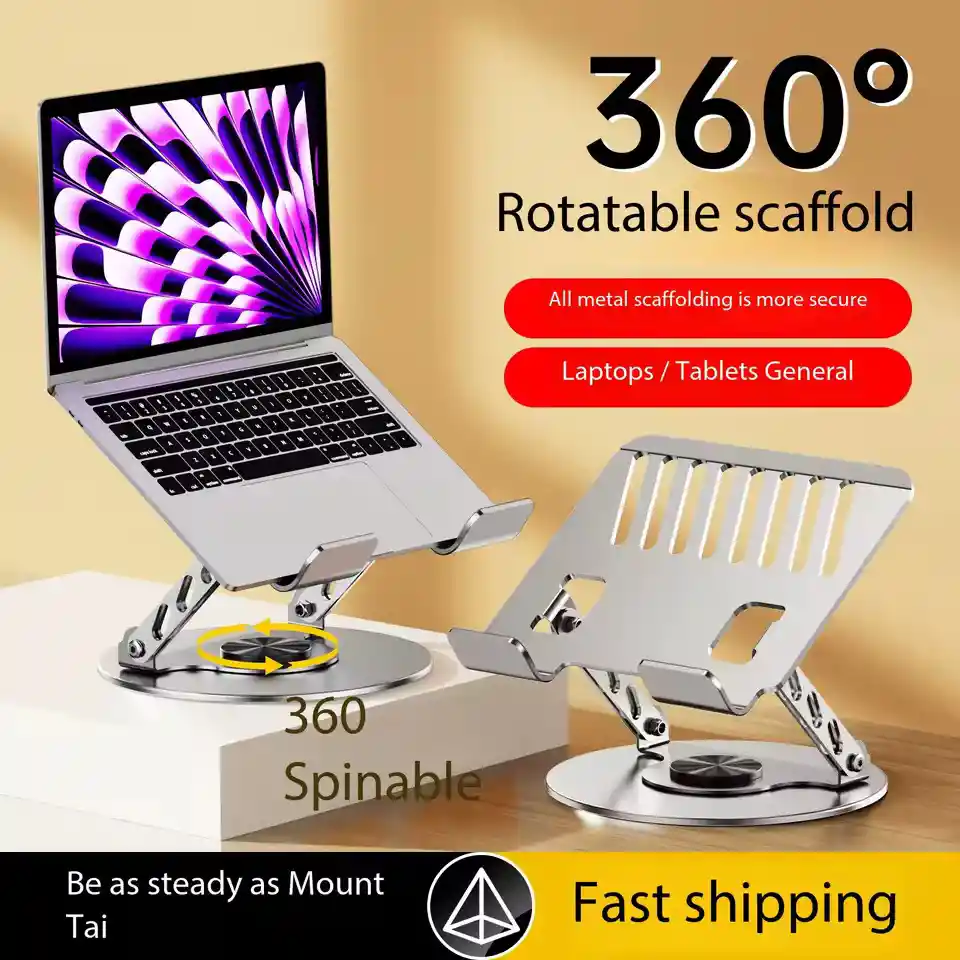 Soporte Base Aluminio Para Notebook Macbook Giro 360