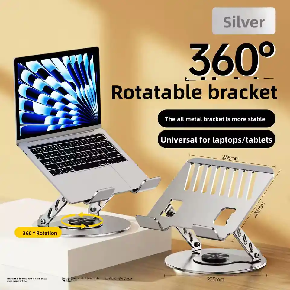 Soporte Base Aluminio Para Notebook Macbook Giro 360