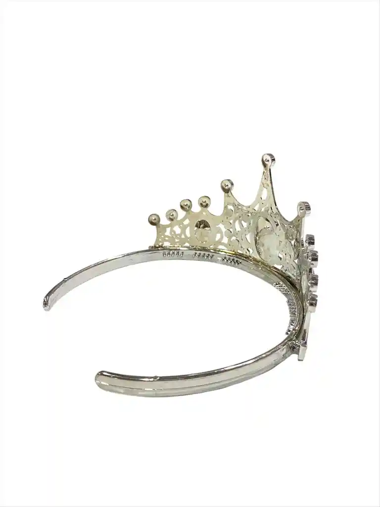 Corona Diadema Princesa Plateada Con Piedras Azul Hora Loca Carnaval Halloween Ref 0215