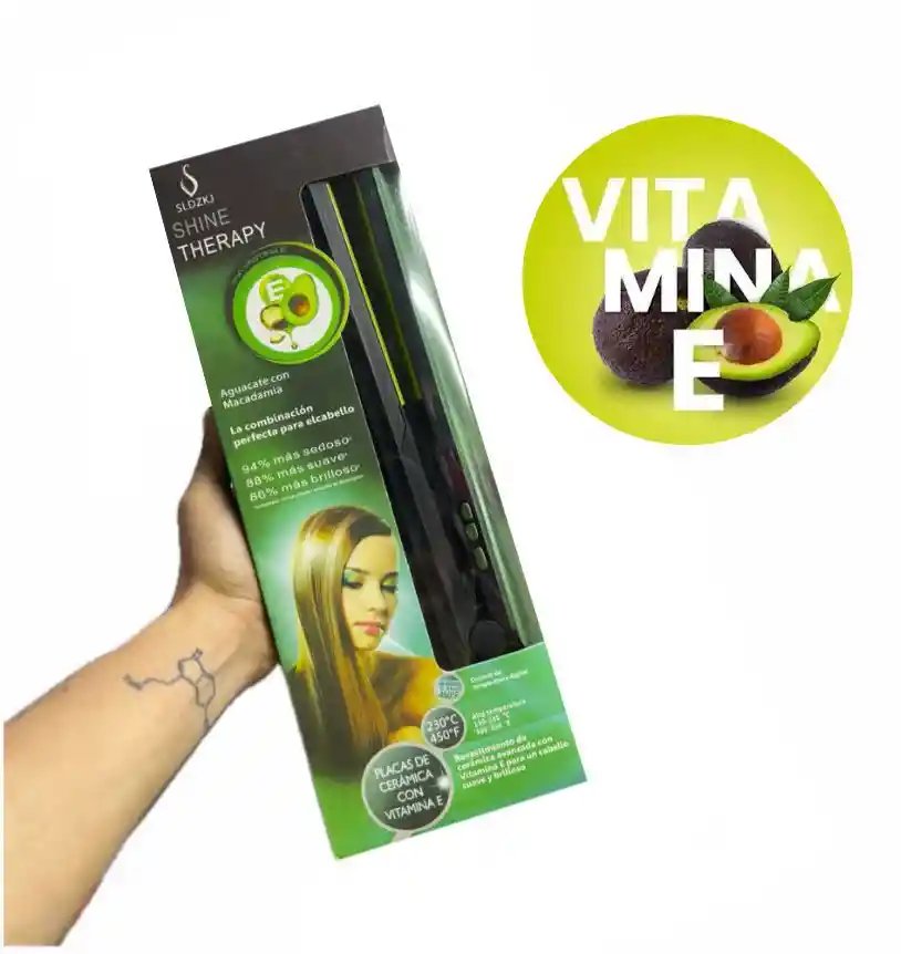 Plancha Para Cabello Shine Therapy Con Aguacate Y Macadamia - Placas De Ceramica Con Vitamina E 1.1