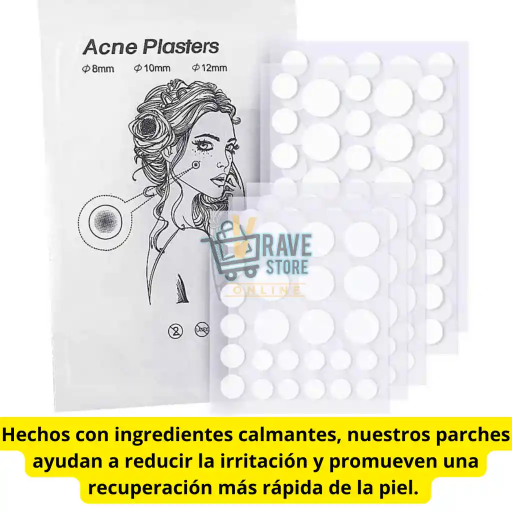 144 Parches Acne Grano Espinilla Adorno Pegatina Piel Cara
