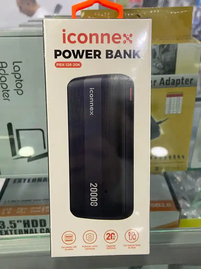 Power Bank Portatil 20000 Mah Carga Celular Tablet Ipad Entre 3 -4 Veces - Led Iconnex