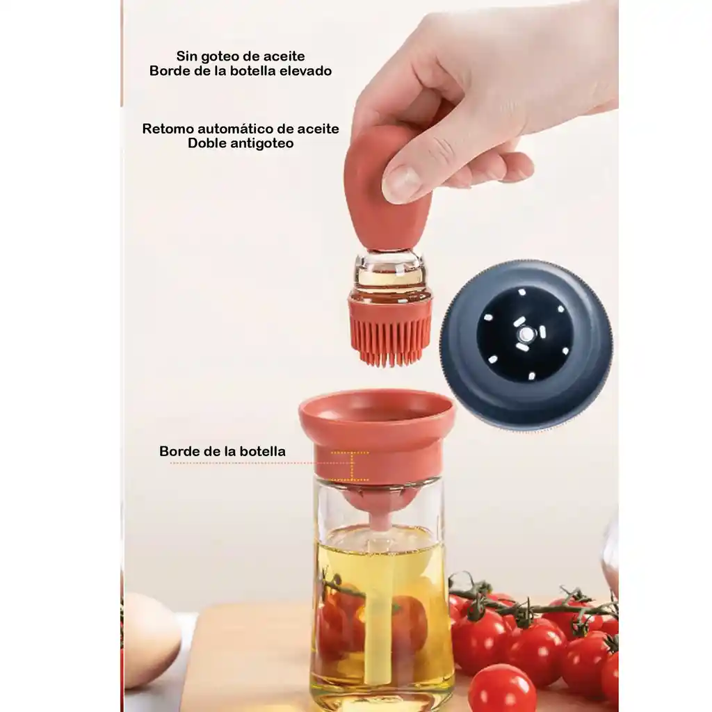 Dispensador De Aceite Con Brocha De Silicona